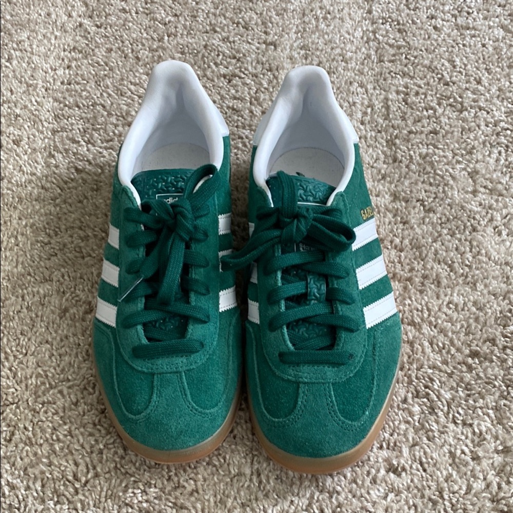adidas Gazelle Suede Sneaker in Green and White